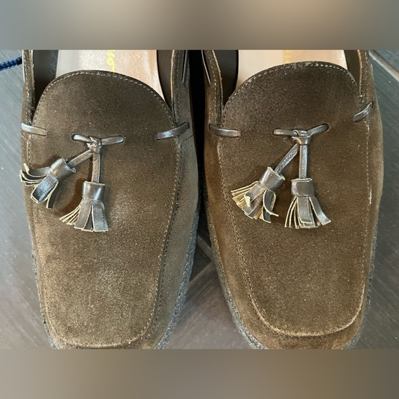 Ladies Suede Ferragamo Loafers - Picture 3 of 6